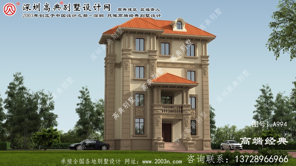 武宁县欧式四层简单别墅