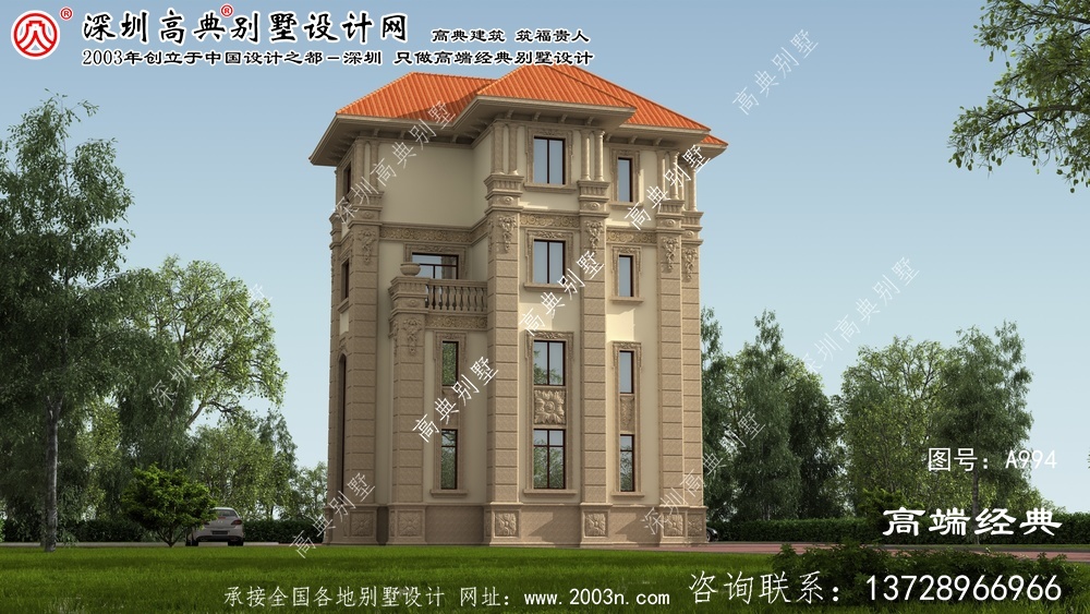 武宁县欧式四层简单别墅