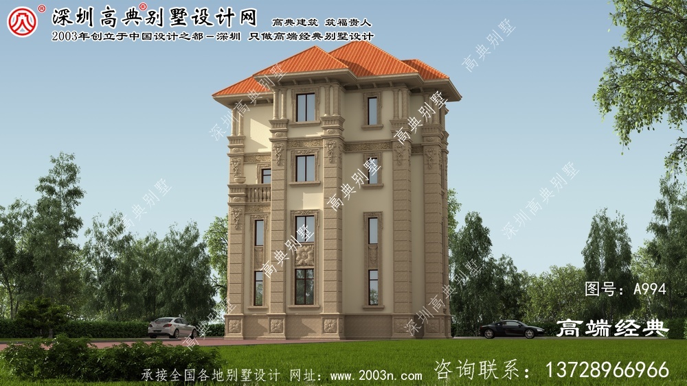 武宁县欧式四层简单别墅