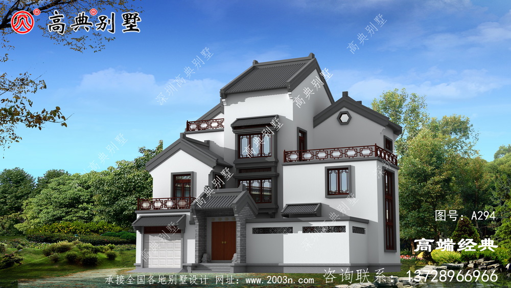 农村三层自建房经典与奢华共存的美感