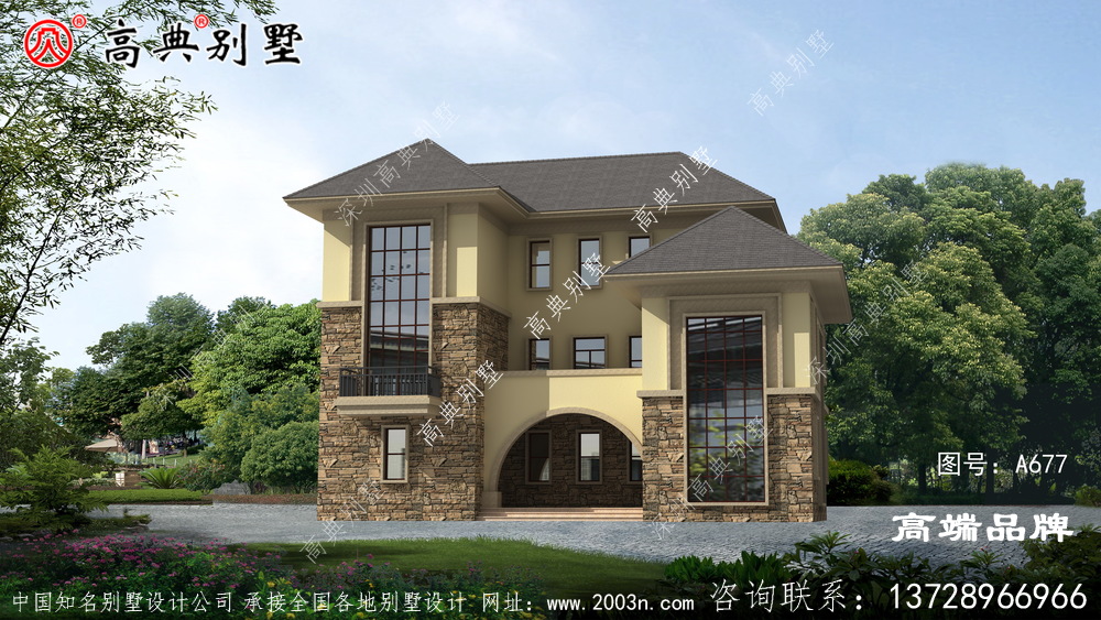 农村建房设计效果图三层占地面积适中