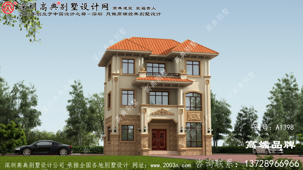 2021年 最新款 简约 大气 的三层 别墅设计图 及户型平面图 ，建造 村中的家园 ，引领 乡村 新潮流 。
