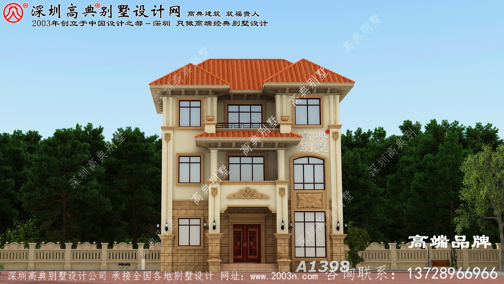 2021年 最新款 简约 大气 的三层 别墅设计图 及户型平面图 ，建造 村中的家园 ，引领 乡村 新潮流 。