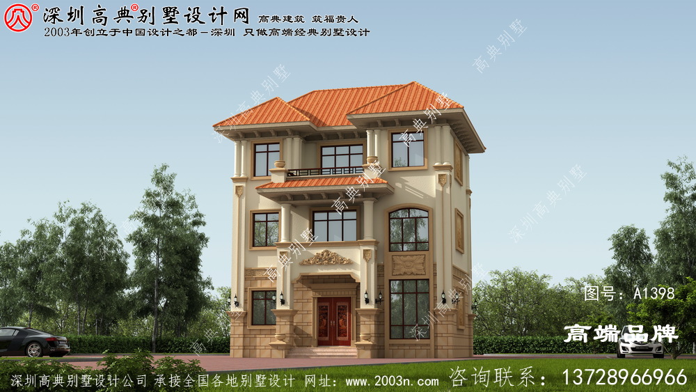 2021年 最新款 简约 大气 的三层 别墅设计图 及户型平面图 ，建造 村中的家园 ，引领 乡村 新潮流 。