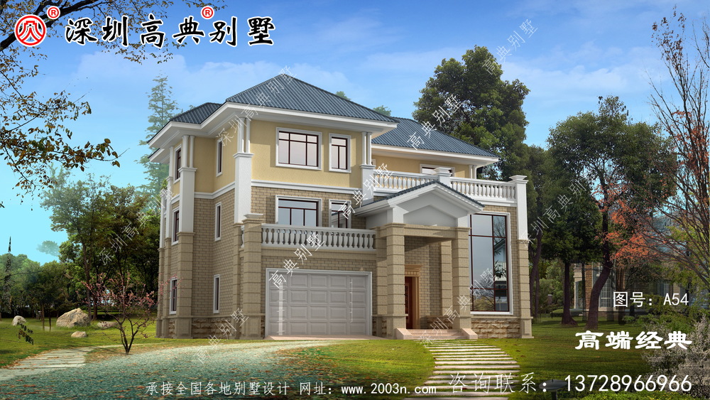 简单接地的自营住宅外观图，经济实用，最适合农村建设。