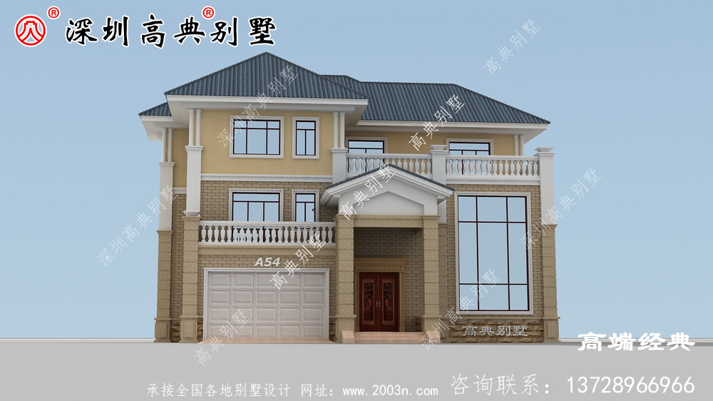 简单接地的自营住宅外观图，经济实用，最适合农村建设。