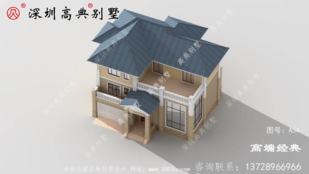 简单接地的自营住宅外观图，经济实用，最适合农村建设。